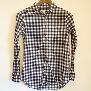 J. Crew Buffalo Plaid Long Sleeve Button Front Top